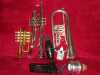 Prodám trumpetu M.Jiráček sons model 136S-B, dále křídlovku M.Jiráček sons model 182S -B a k tomu kufr. Dále k tomu malou trompetu a 2x dusítka. Dále ladičku a stojan na noty.